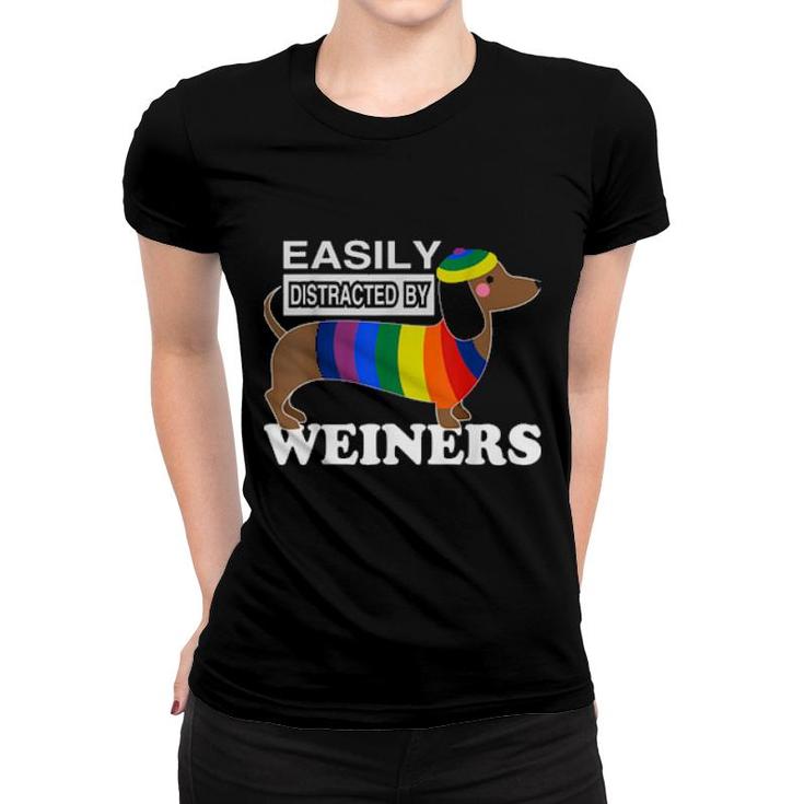 Rainbow Lgbt Love Weiners Dogs Love Gay Man Pride Fun  Women T-shirt