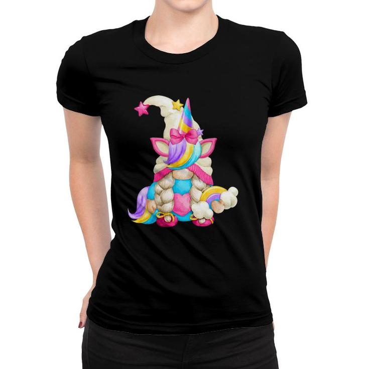 Rainbow Unicorn Gnome Mom For Women Cute Mamacorn Gnomie Women T-shirt