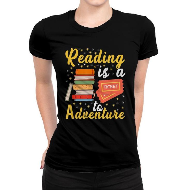 Reading Adventure Library Student Teacher Book School Women T-shirt