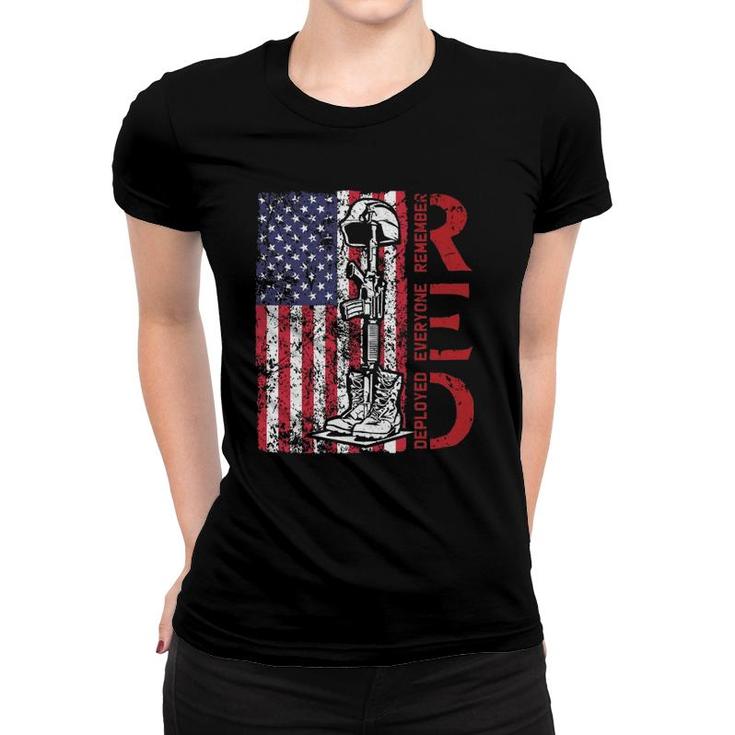 Red Friday Military Remember Everyone Deployed Us Army Retro  Women T-shirt
