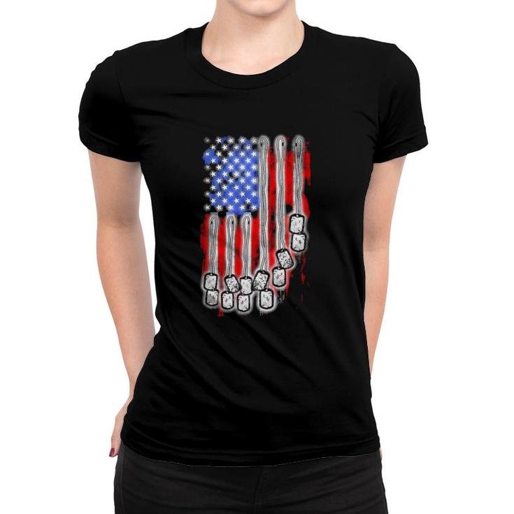 Remember America's Heroes Dog Tag Women T-shirt