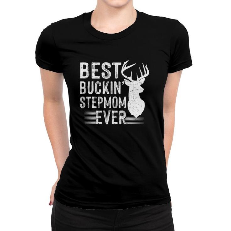 Retro Best Buckin Stepmom Ever Deer Hunters Mother's Day Gift Women T-shirt