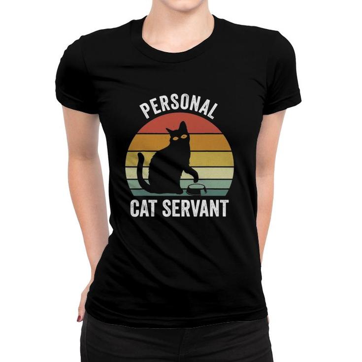 Retro Ca Black Cat Personal Cat Servant Cat Lover Women T-shirt