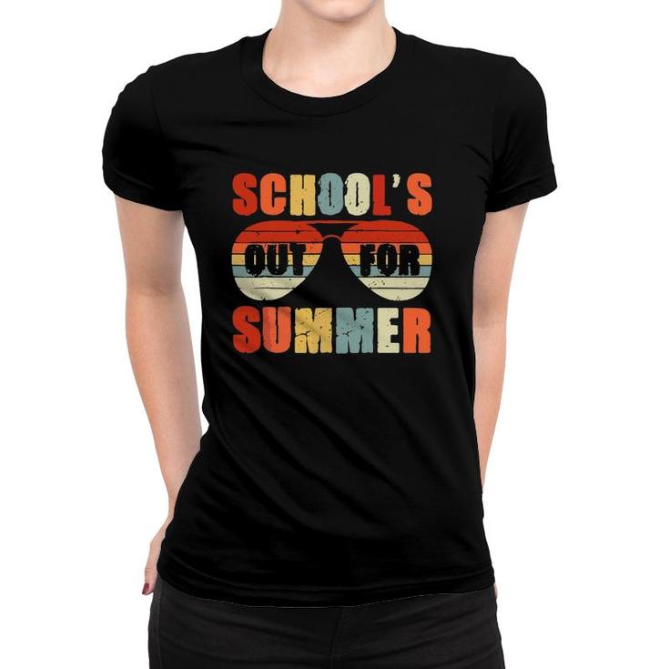Retro Last Day Of School's Out For Summer Teacher Vintage Women T-shirt
