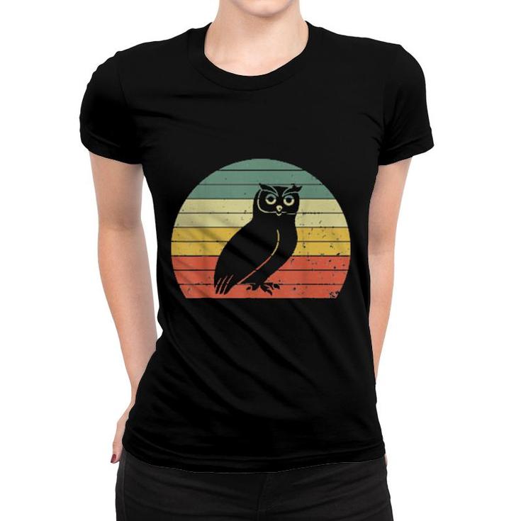 Retro Owl Vintage Owl Silhouette Bird Animal 70S 80S  Women T-shirt