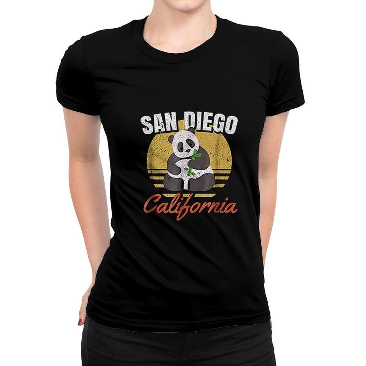 Retro Panda Zoo California State Women T-shirt