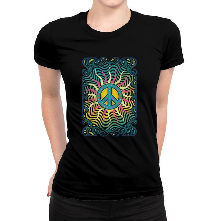 Retro Peace Vintage 60'S 70'S Hippie Gift Tie Dye Women T-shirt