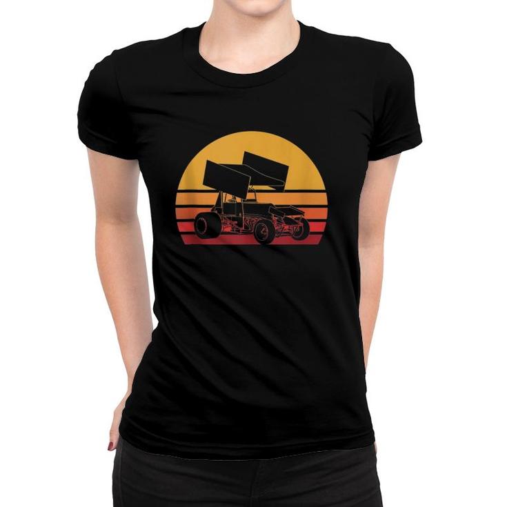 Retro Sprint Car Racing Vintage Winged Race Car Women T-shirt