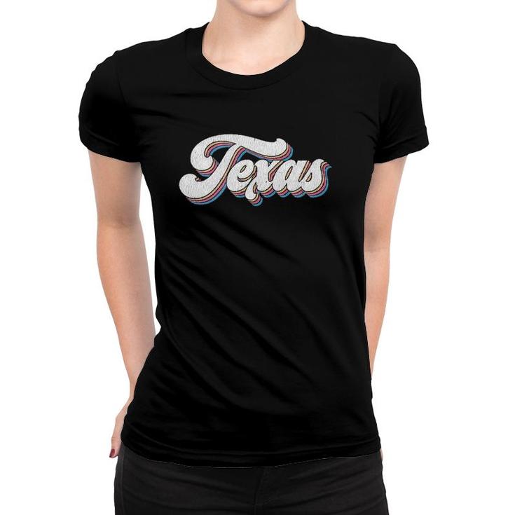 Retro Texas Vintage 70'S Style Rainbow Tee Design Women T-shirt