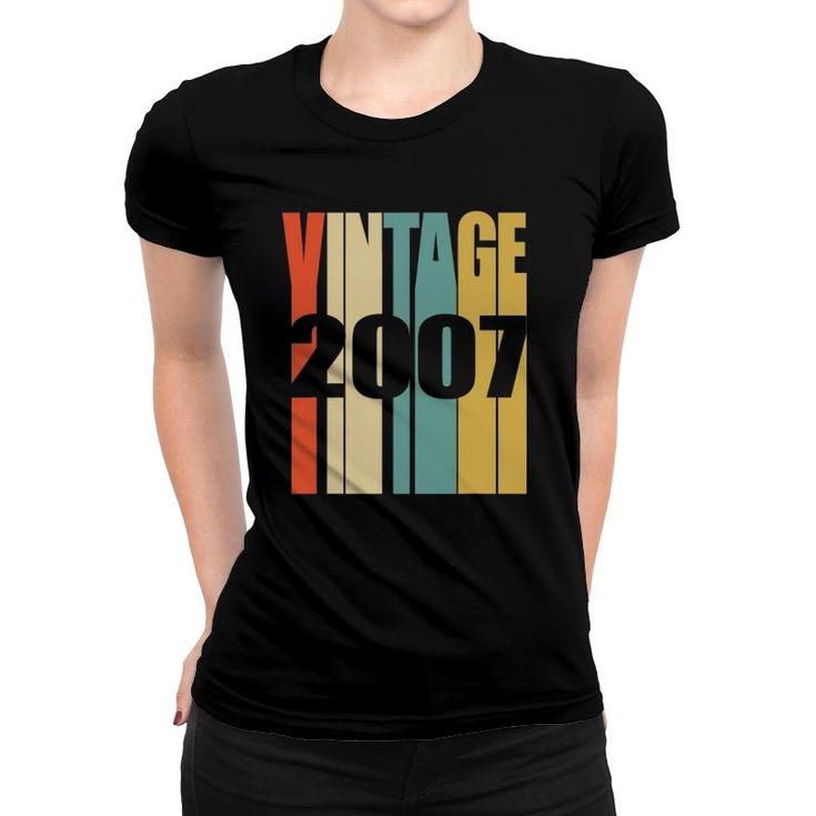 Retro Vintage 2007 14 Yrs Old Bday 14Th Birthday Tee Women T-shirt