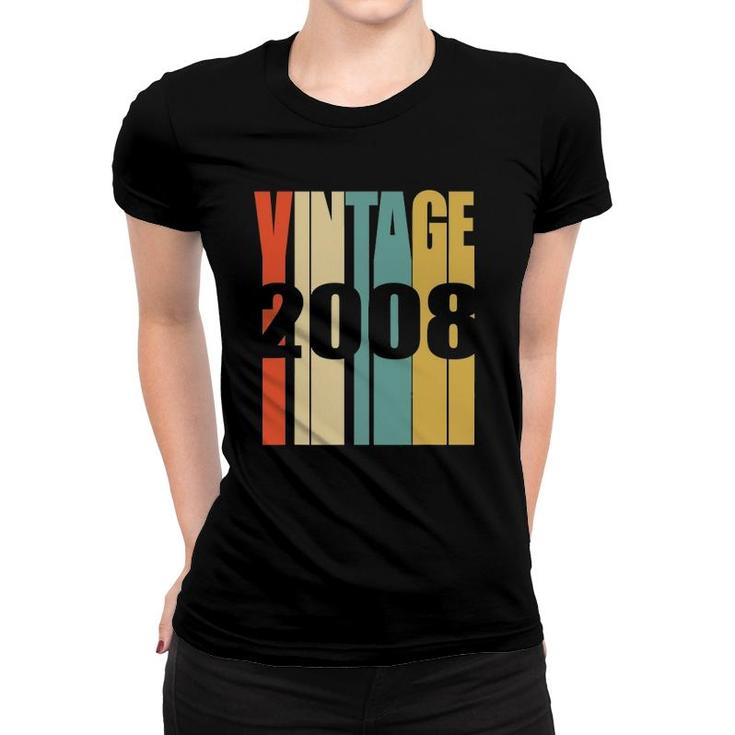 Retro Vintage 2008 13 Yrs Old Bday 13Th Birthday Tee Women T-shirt