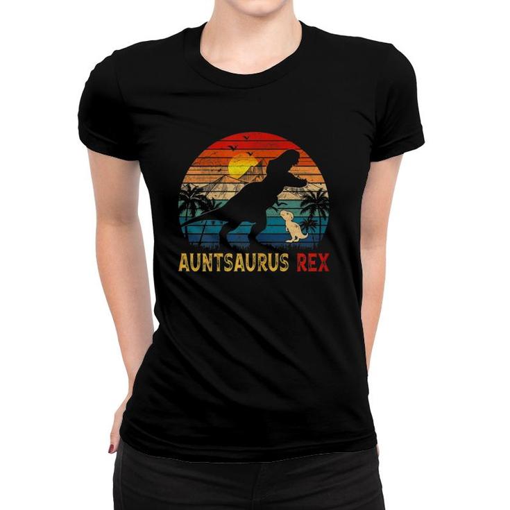 Retro Vintage Auntsaurus Rex Gifts Family Mother's Day Women T-shirt