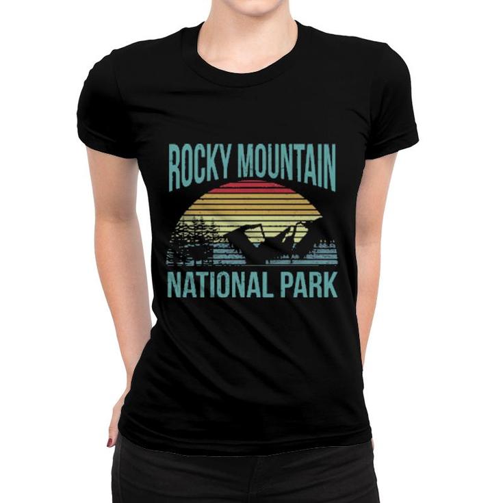 Retro Vintage National Park Rocky Mountain National Park Women T-shirt