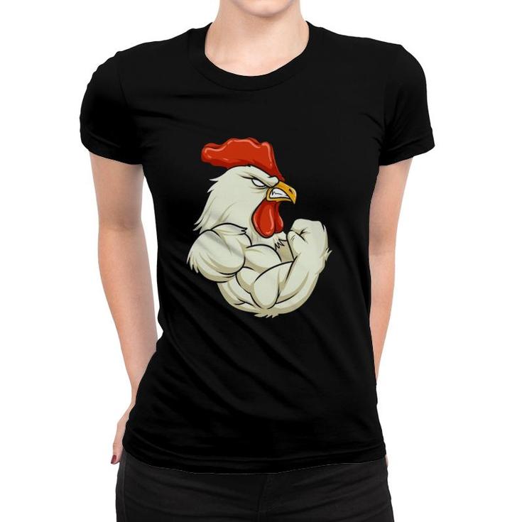 Rooster At The Gym Swole Workout Funny Gift Women T-shirt