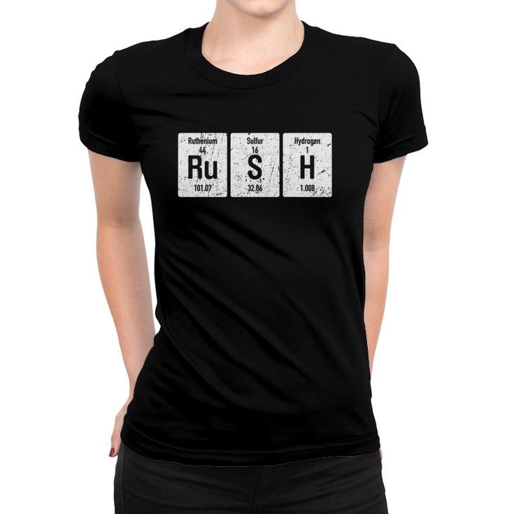 Rush Periodic Table Elements World Science Retro Women T-shirt