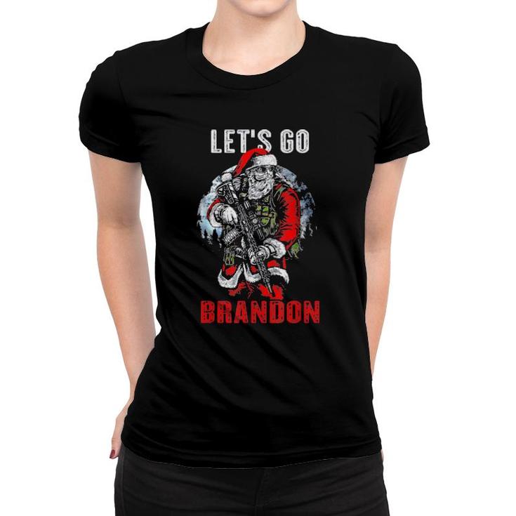 Santa Claus Veteran Let’S Go Brandon Tee  Women T-shirt