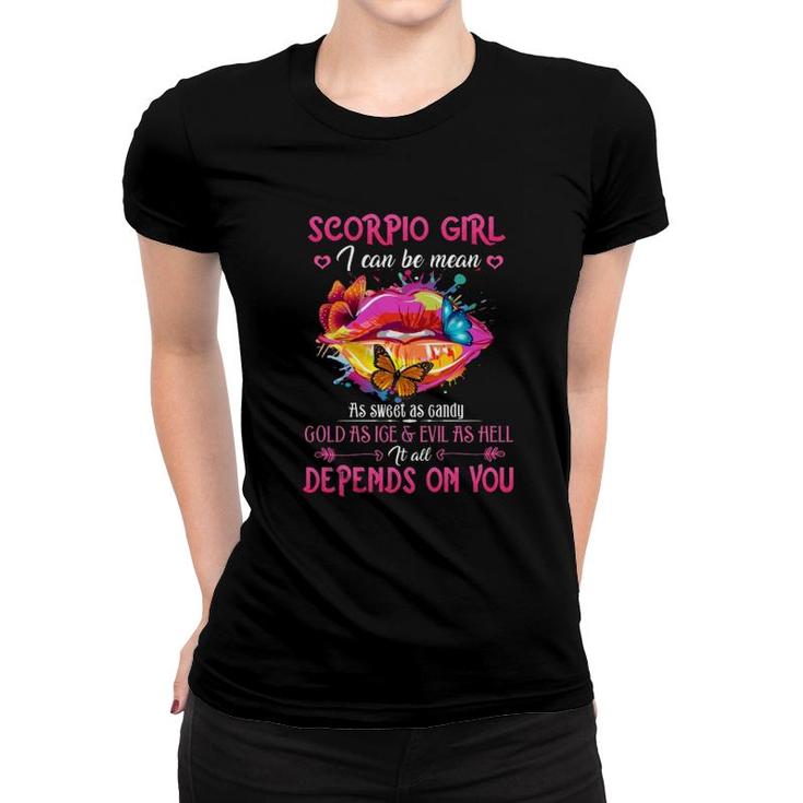 Scorpio Girl Lips October November Queen Birthday Zodiac Women T-shirt