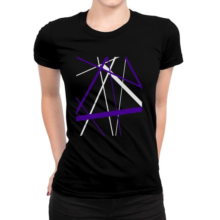 Seamless Abstract White And Lilac Strips Pattern Women T-shirt
