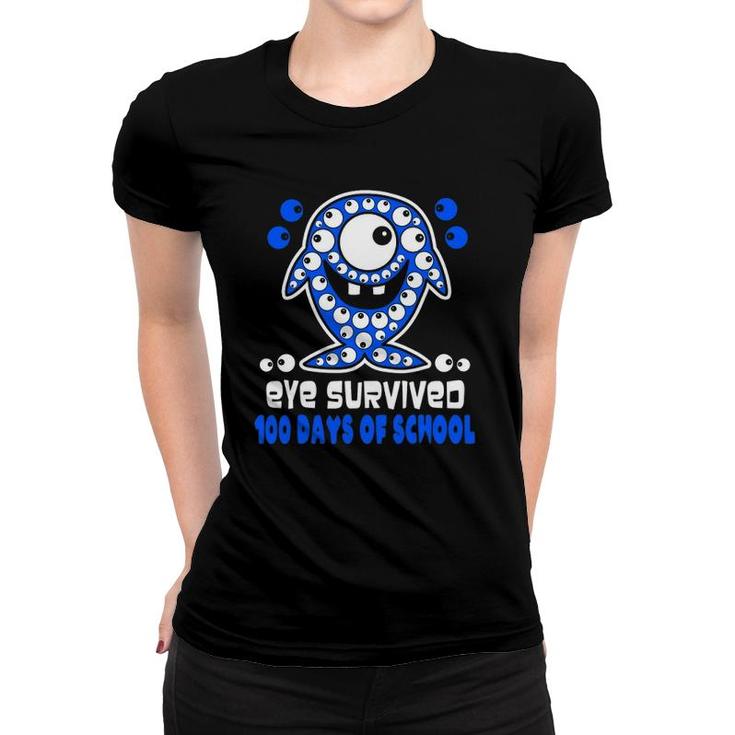 Shark Eye Survived 100 Day Of School Gift Kids & Teachers Women T-shirt