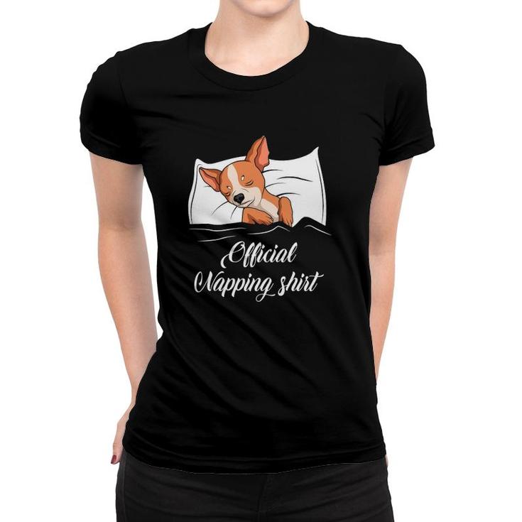 Sleeping Chihuahua Pyjamas Dog Lover Gift Official Napping Women T-shirt