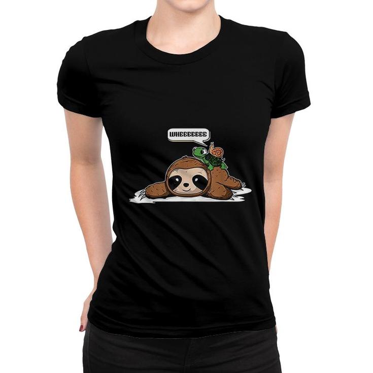 Sloth Turtle Snail Funny Sloth Cute Women T-shirt