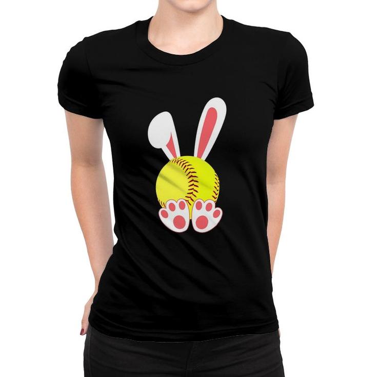 Softball Player Easter Bunny Ears For Girls Boys Women T-shirt