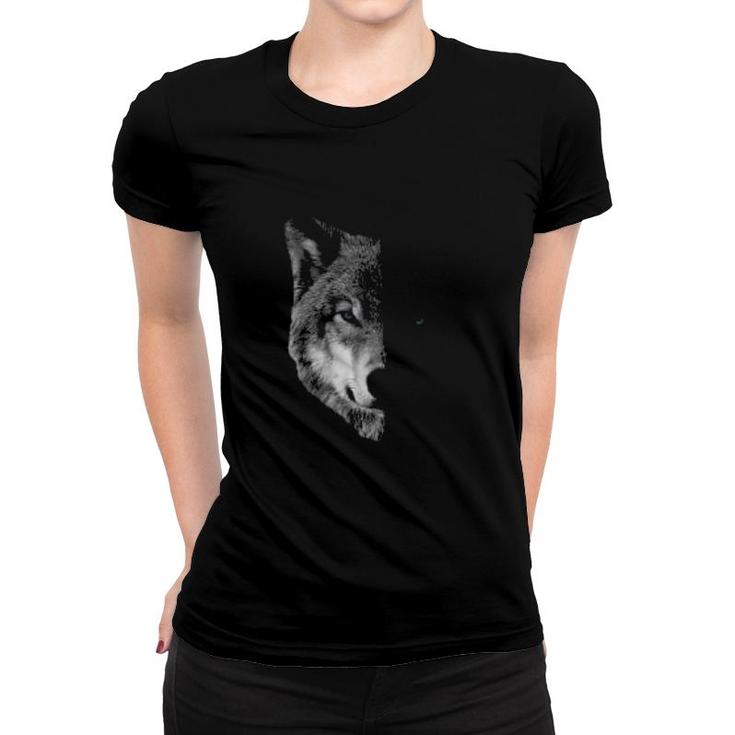 Split Face Wolf  Magical Wolves Women T-shirt