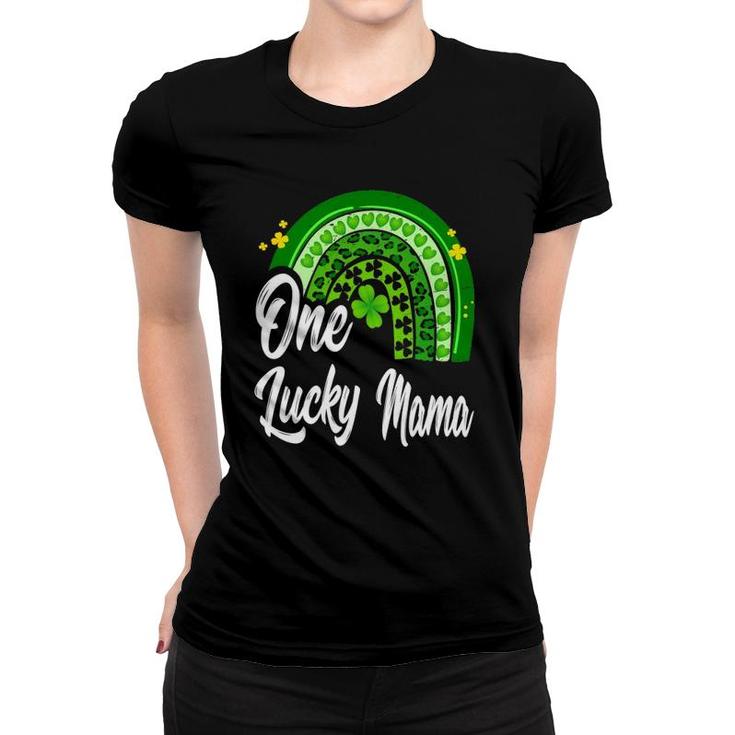 St Patrick's Day One Lucky Mama Leopard Rainbow Women T-shirt