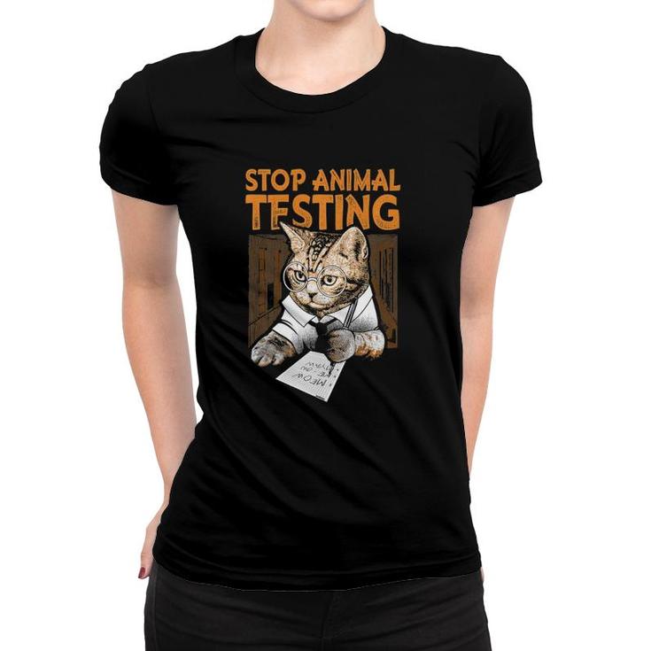 Stop Animal Testing Kitten Funny Cute  Women T-shirt