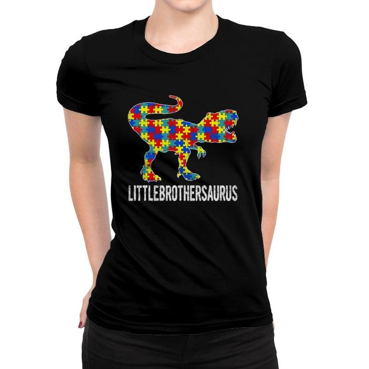 Strong Dinosaur Little Brother Saurus Autism Awareness Women T-shirt