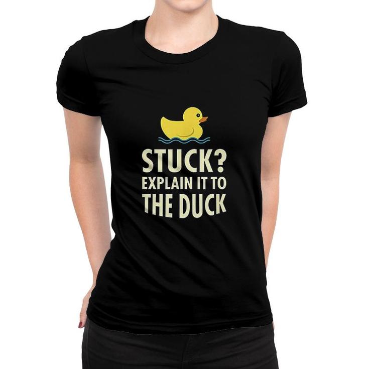 Stuck Funny Programmer Coder Gift Women T-shirt