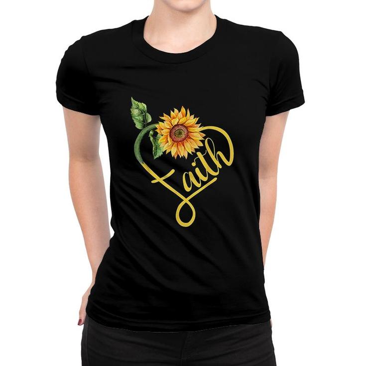 Sunflower Heart Christian Faith Women T-shirt