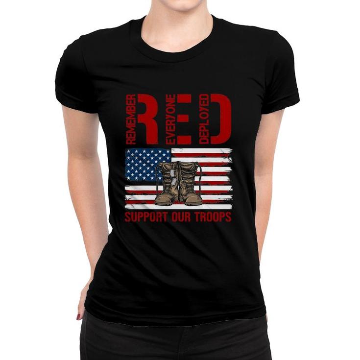 Support Our Troops - Soldier Veteran Red Friday Military Women T-shirt