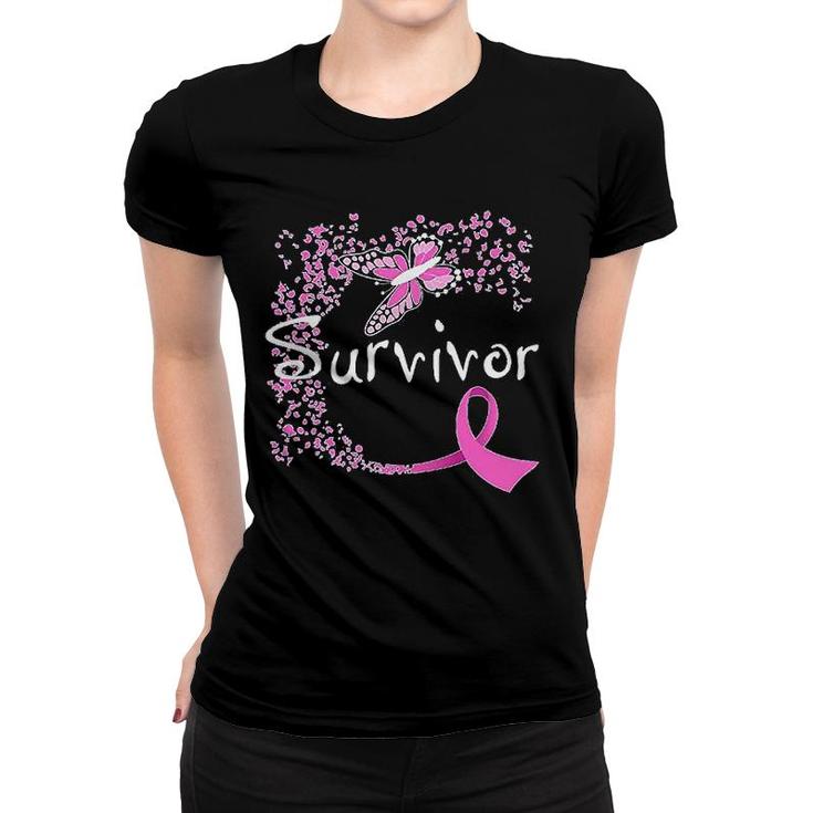 Survivor Butterfly Ribbon Women T-shirt