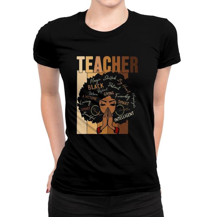 Teacher Black Womens Afro African Black History Month Women T-shirt