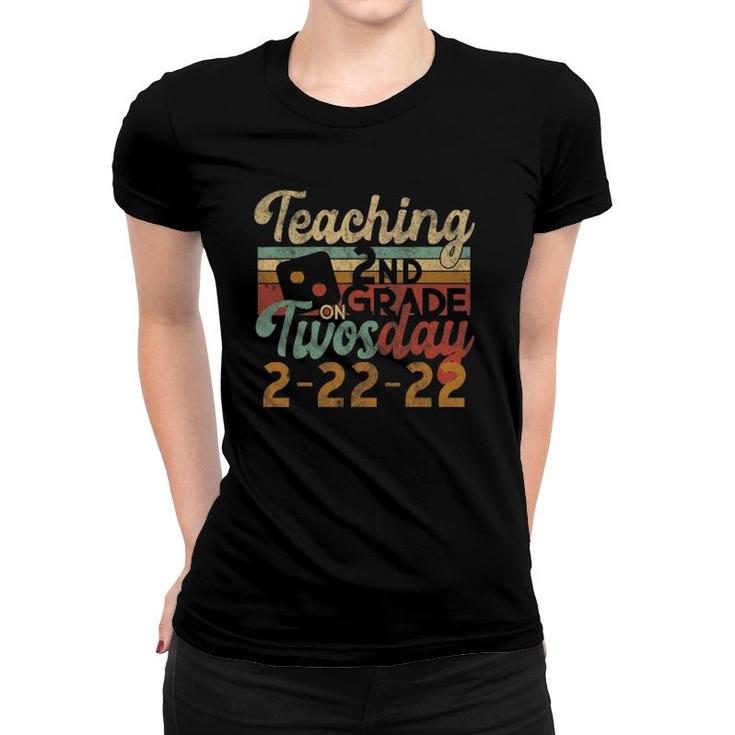 Teaching 2Nd Grade On Twosday Keepsake 2 February 22Nd 2022 Gift Women T-shirt