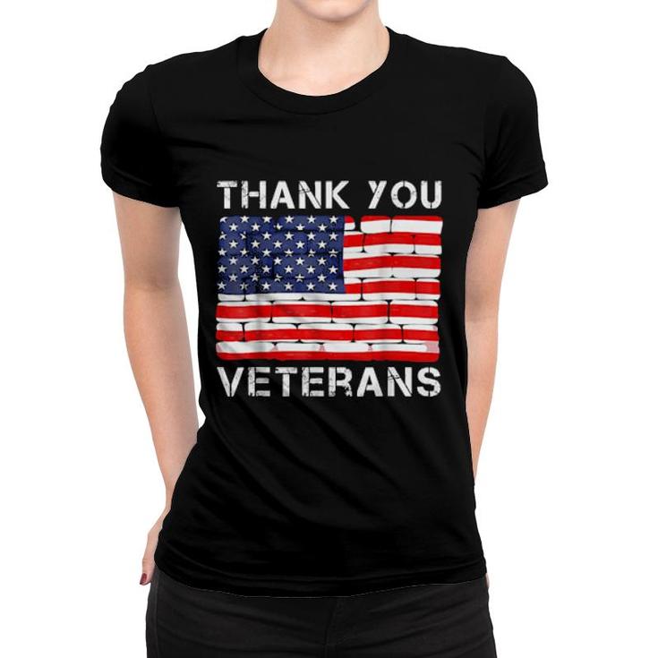 Thank You Veterans Veteran Day Us Flag  Women T-shirt