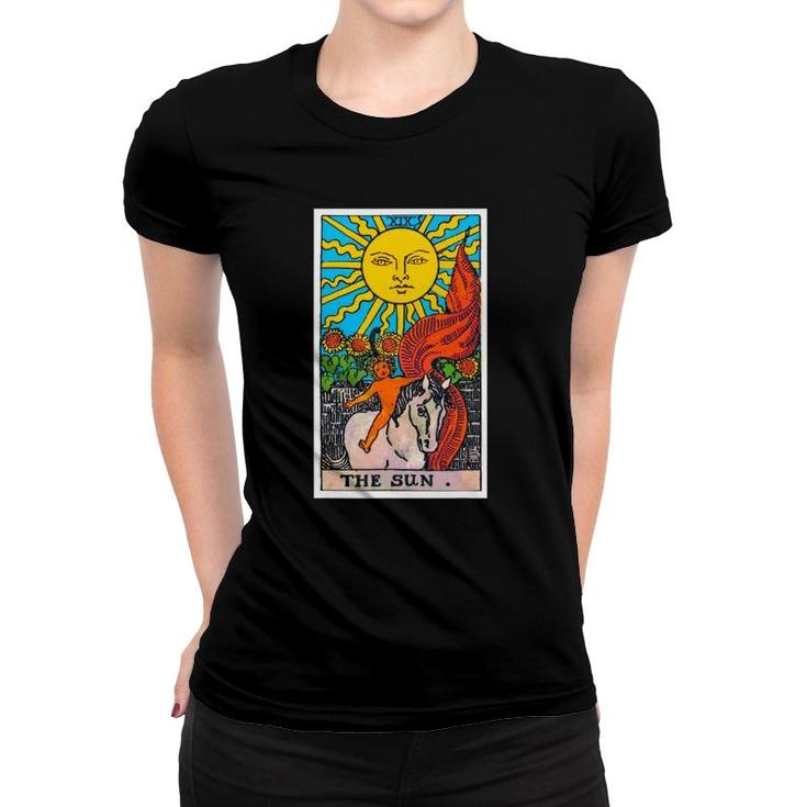 The Sun Tarot Card Psychic Occult Tee Women T-shirt