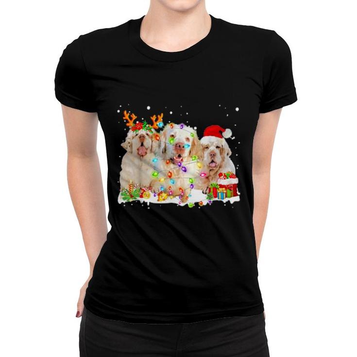 Threeclumberspanieldogsreindeer  Women T-shirt