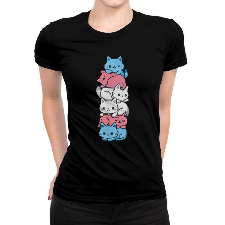 Transgender Pride Cat Lgbt Trans Flag Cute Cats  Women T-shirt