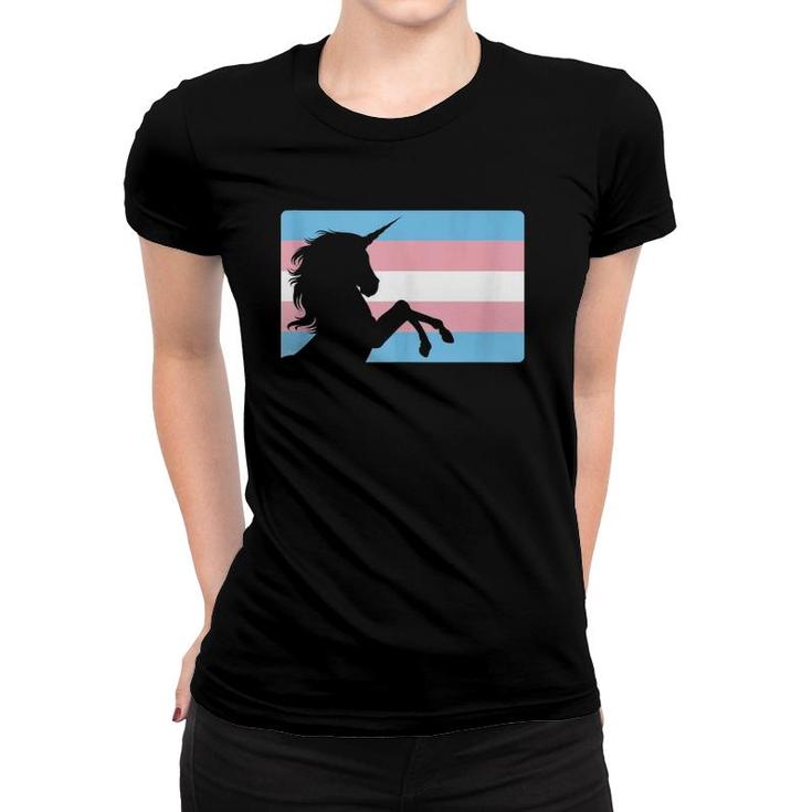 Transgender Unicorn Pride Flag Gift Trans Women Men  Women T-shirt