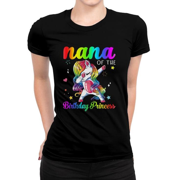 Unicorn Dabbing Nana Of The Birthday Princess Women T-shirt
