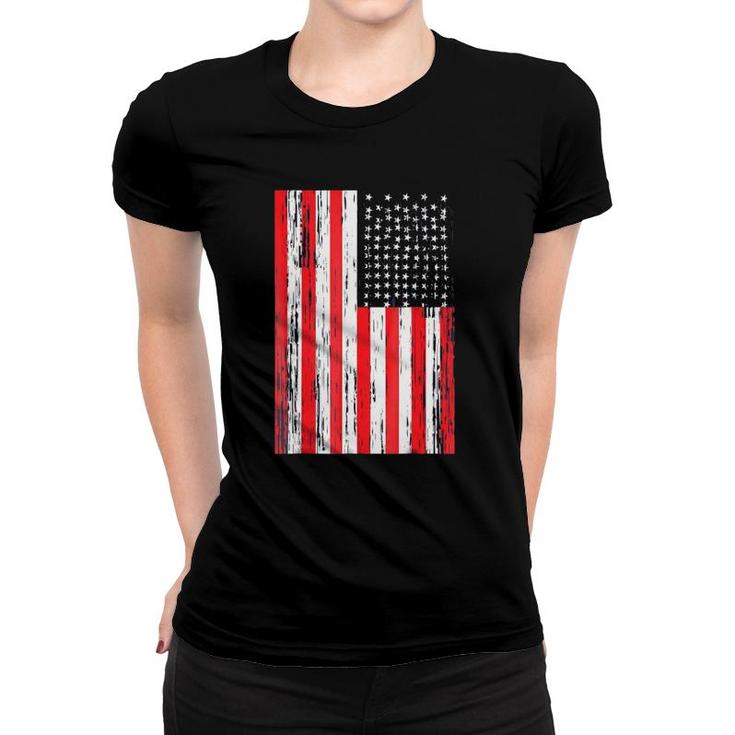 Usa Flag  4Th July 4 Red White Blue Stars Stripes Women T-shirt