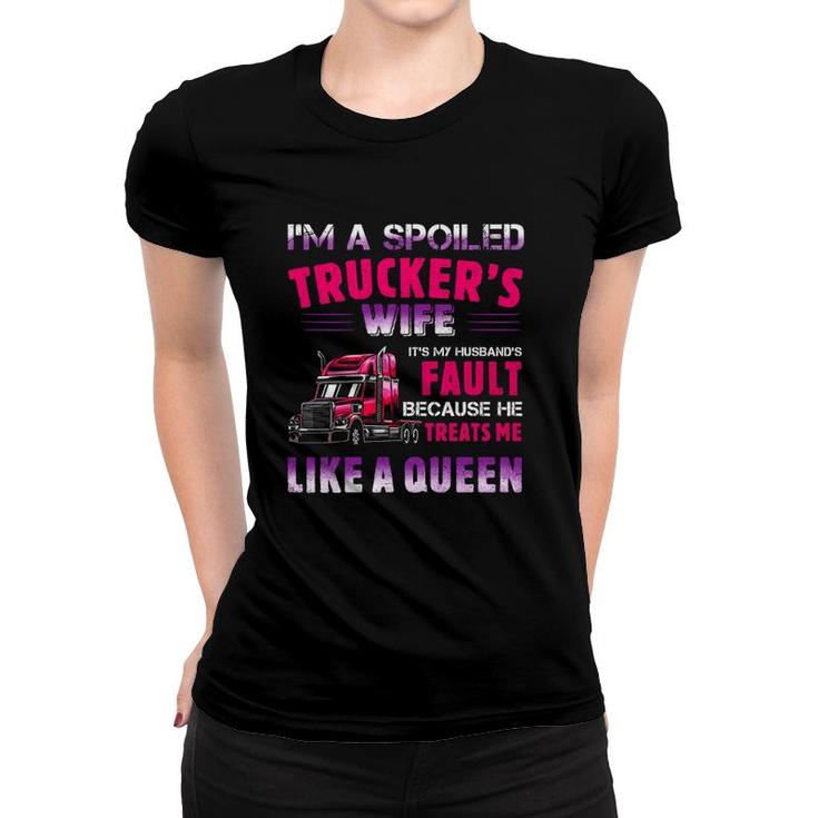 Valentine Trucker I'm A Spoiled Trucker's Wife Women T-shirt