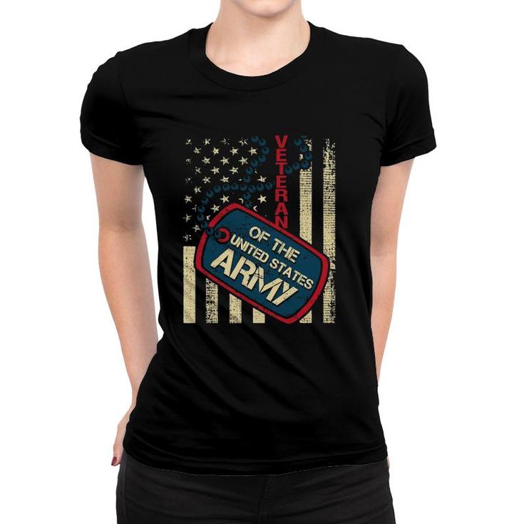 Veteran Of The United States Army - Patriotic American Flag Women T-shirt