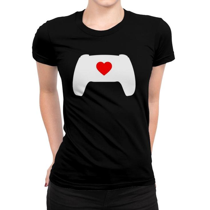 Video Game Controller Heart Gamer Valentine's Day Women T-shirt