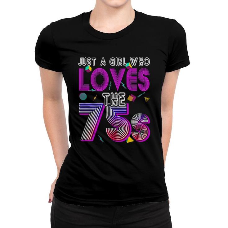 Vintage 1975 Birthday Just A Girl Who Love The 75S Costume  Women T-shirt