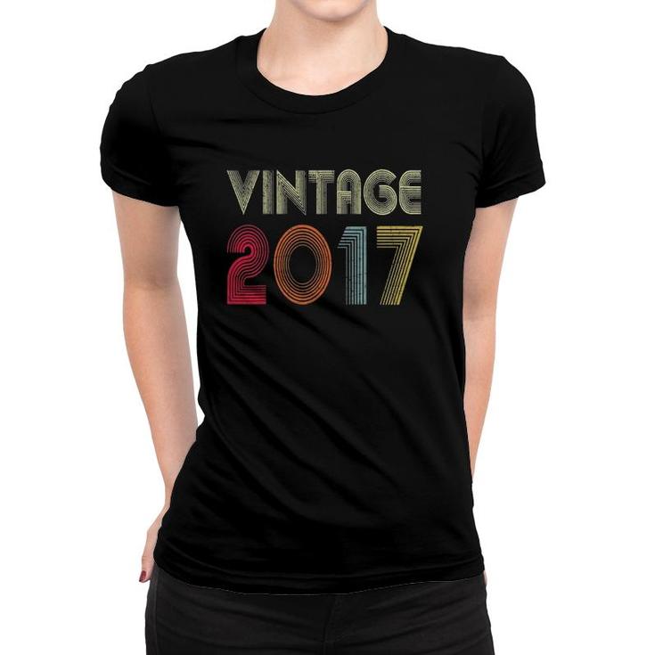 Vintage 2017 Funny 5 Years Old Boys And Girls 5Th Birthday Women T-shirt