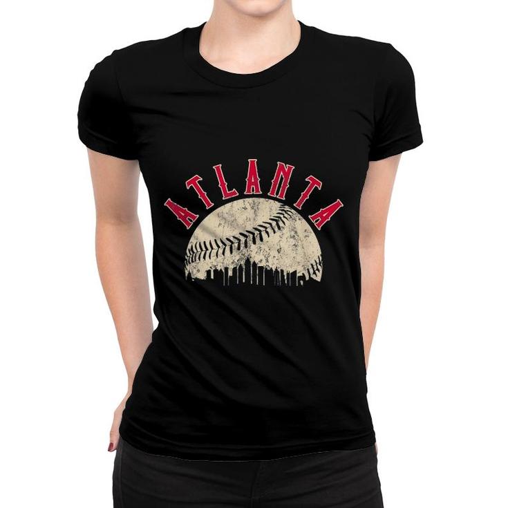 Vintage Atlanta Baseball Skyline Apparel Women T-shirt