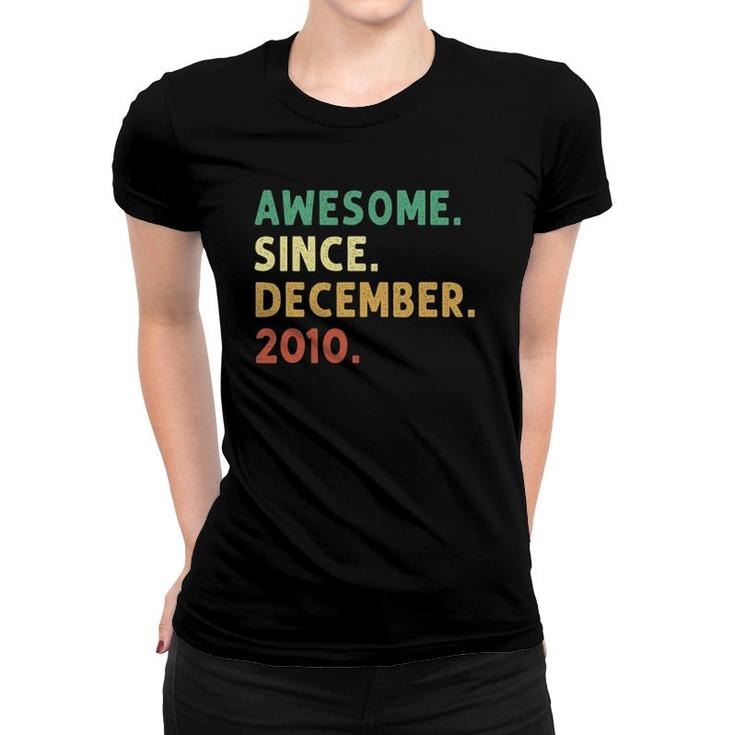 Vintage Awesome Since December 2010 11Th Birthday Gifts Women T-shirt